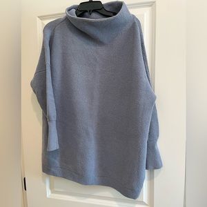 Free people slouchy sweater tunic, blue/gray in color